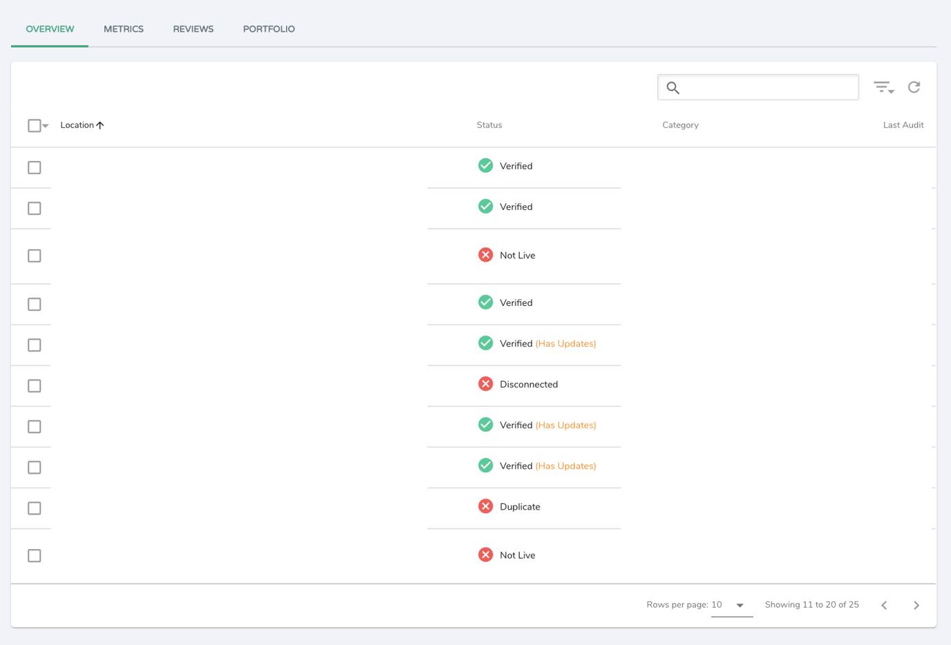 What does your Platform location status mean?